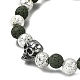 Браслеты из натуральной лавы с гальваническим покрытием на Хэллоуин BJEW-JB12332-02-3