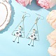 2 пара сережек-подвесок из латунного стекла с треугольными бусинами для девочки EJEW-MZ00453-3