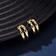 Латунные двухслойные серьги-каффы в форме буквы С EJEW-D332-05A-G-1