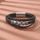 Плетеные браслеты из микрофибры и кожи BJEW-Q010-01A-2