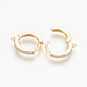 Латунные серьги-кольца из микро-паве с фианитами X-KK-O112-13G-2