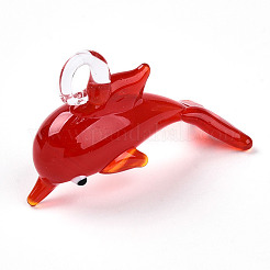 Ручной работы подвески серебряной фольгой бусины LAMP-T023-15