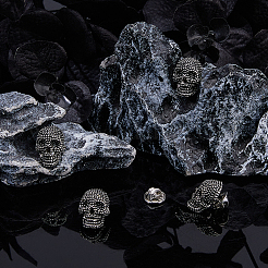 4 шт. латунная булавка с черепом&nbsp;JEWB-FH0002-12