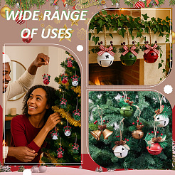 16 шт. 8 стиля подвесные рождественские колокольчики из железа и смолы&nbsp;HJEW-PH0001-89