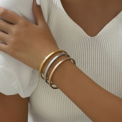 3 шт. классические браслеты из нержавеющей стали на петлях для женщин UP3566