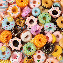 96шт 24 вида непрозрачных полимерных кабошонов для пончиков RESI-TA0001-64