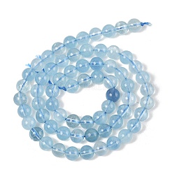 Природные Аквамарин бисер нитей G-P342-10-6mm-A