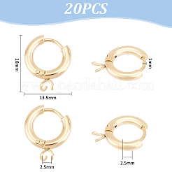 20 шт. фурнитура для сережек-колец Huggie Hoop из нержавеющей стали 201 STAS-UN0056-86