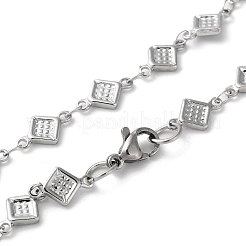 Не тускнеющие цепочки из нержавеющей стали 304 с ромбовидными звеньями NJEW-H019-03P