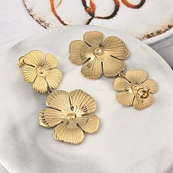 Серьги-гвоздики в форме цветка из нержавеющей стали 304 EJEW-K268-70G