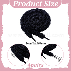 4 пара шнурков из плюшевой ткани&nbsp;AJEW-HY0002-72B
