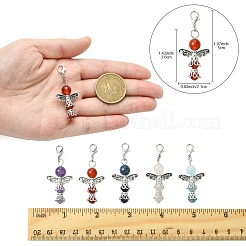 20 шт. 5 стиля подвеска в виде ангела из натурального сердолика&nbsp;HJEW-FS00014