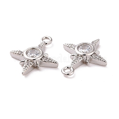 Латунные микропаве прозрачные кубические циркониевые подвески&nbsp;X-KK-G418-08P