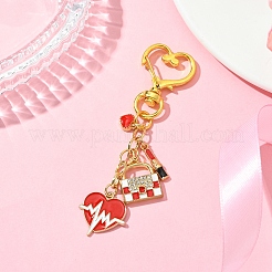 Сердце помада сумка сплав эмаль подвеска украшения&nbsp;HJEW-FS00030