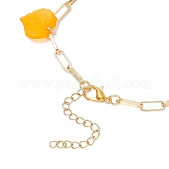 Браслеты с акриловыми подвесками в виде листьев&nbsp;BJEW-JB12613