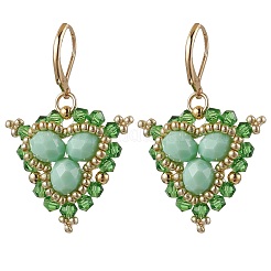 Стекло бисер болтающиеся серьги EJEW-MZ00331-01