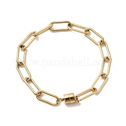 Браслеты из нержавеющей стали 304 с цепочками-скрепками для женщин&nbsp;BJEW-K237-21G