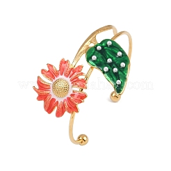 Браслеты-манжеты из нержавеющей стали 304 с эмалью для женщин&nbsp;LS-BJEW-A049-02B-G