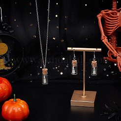 Стеклянная бутылка серьги и подвески ожерелья комплект для женщин&nbsp;SJEW-PH0001-17