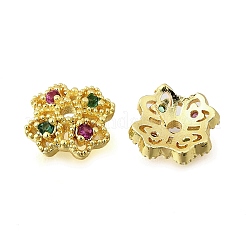 Колпачки для бусин из цветочной латуни с микропаве из кубического циркония KK-K300-01B-G