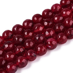 Окрашенные природные белый нефрит бисер пряди&nbsp;G-T139-8mm-60-04