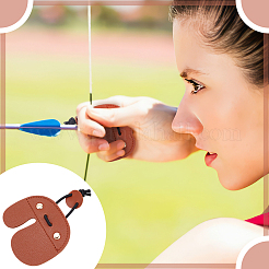 4 шт. 2 стиля перчаток из кожи для стрельбы из лука с защитой кончика перчаток AJEW-NB0006-34