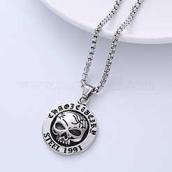 Ожерелья с подвеской в виде большого глаза-черепа из нержавеющей стали 304 в стиле панк-хеллоуин JH8700