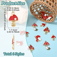 12 шт. 6 стиля подвески из экологически чистого сплава с грибами на осеннюю тематику&nbsp;ENAM-YW0005-88
