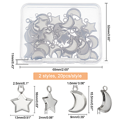 40 шт. 2 стиля подвески из нержавеющей стали 304 с кабошонами STAS-DC0003-76