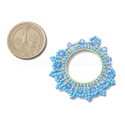 3 шт. подвески в виде венка из стеклянных бисера&nbsp;PALLOY-MZ01005