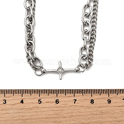 Двухслойные ожерелья из нержавеющей стали 304 в готическом стиле для мужчин FS-WG470F1-05