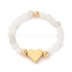 Кольца из натурального лунного камня&nbsp;RJEW-TA00199-04