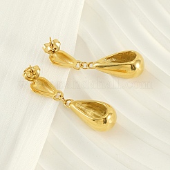 Серьги-гвоздики в форме капли из нержавеющей стали 304&nbsp;EJEW-S279-04G