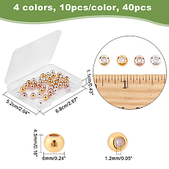40 шт. 4-цветные латунные бусины для покрытия стойки&nbsp;KK-CA0003-29