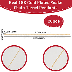 20 шт. латунная подвеска-цепочка в виде змеи с кисточками&nbsp;KK-BBC0013-68