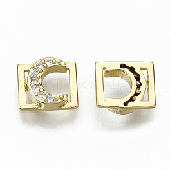 Латунные микро проложить четкие кубического циркония кабошоны KK-S061-50G-NR