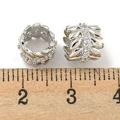 Реечное покрытие латунь микро паве прозрачный кубический цирконий европейские бусины KK-L215-324P