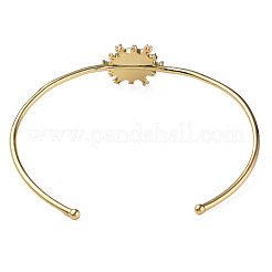 Браслет-манжета с открытой манжетой от злого глаза с синтетической бирюзой&nbsp;BJEW-N012-041