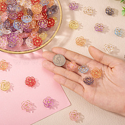 Камелия прозрачные акриловые бусины RESI-TA0004-27A