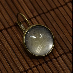 Прозрачная стеклянная крышка кабошона с куполом и латунные рычажные серьги DIY-X0160-AB-NR