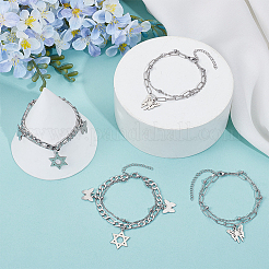 4шт 2 стиля сплава многорядные браслеты для женщин&nbsp;BJEW-SC0001-59