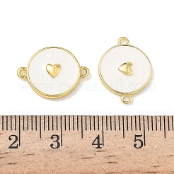 Латунные подвески-соединители с белой эмалью&nbsp;KK-L256-45A-G