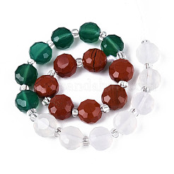 Нити бусин из натурального красного агата G-T144-19B-01