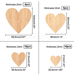 Деревянные доски для рисования в форме сердца AJEW-OC0001-94