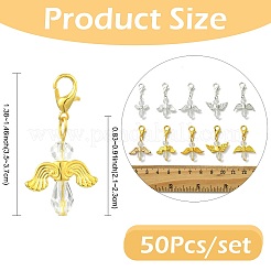 50 шт. 5 подвесных украшения из стекла и сплава&nbsp;HJEW-FS00077