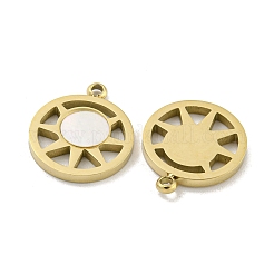 Ракушка из нержавеющей стали 304 с плоским круглым узором и подвесками в виде солнца STAS-P356-44G