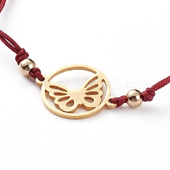 Регулируемый браслет из плетеных бусин с нейлоновым шнуром&nbsp;BJEW-JB05828-01