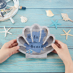 Деревянные подносы для украшений в форме ракушек для колец&nbsp;ODIS-WH0086-178