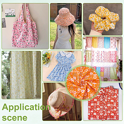 Хлопчатобумажная ткань с цветочным узором&nbsp;DIY-WH0591-275B