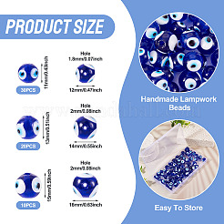 60шт ручной работы бусины лэмпворк LAMP-PJ0001-04